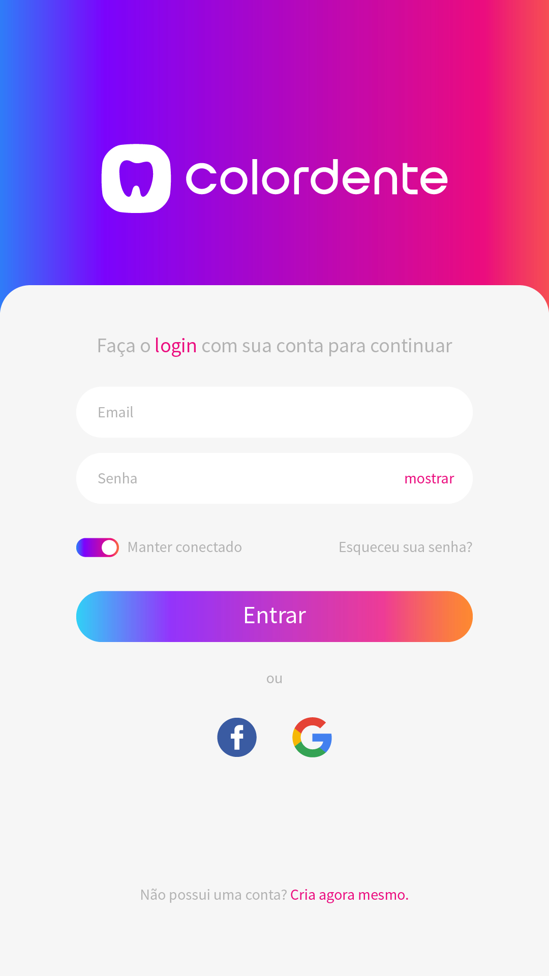 Tela do app Colordente